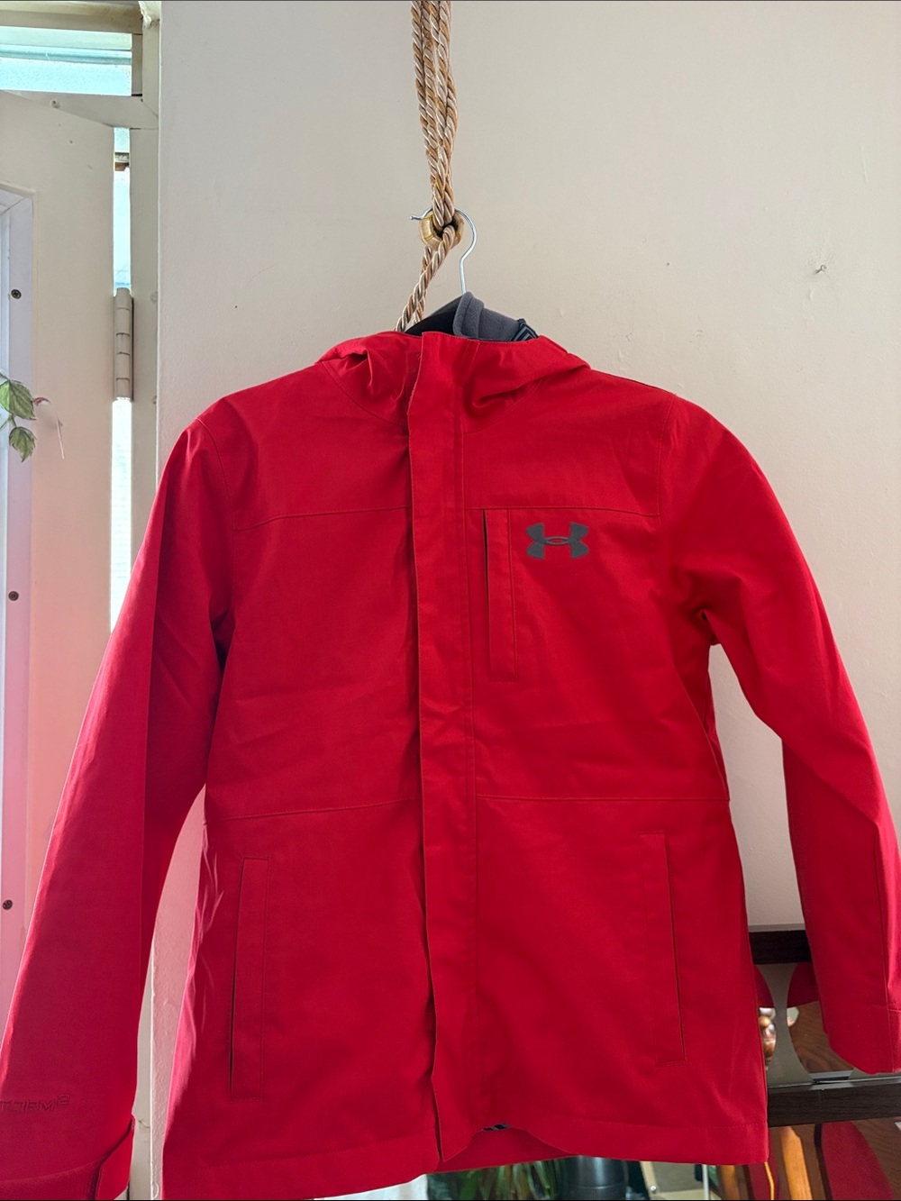 Under Armour Red Kids' Hooded Raincoat with Logo
